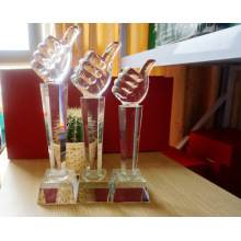 Thumb Crystal Trophy for Business Gift